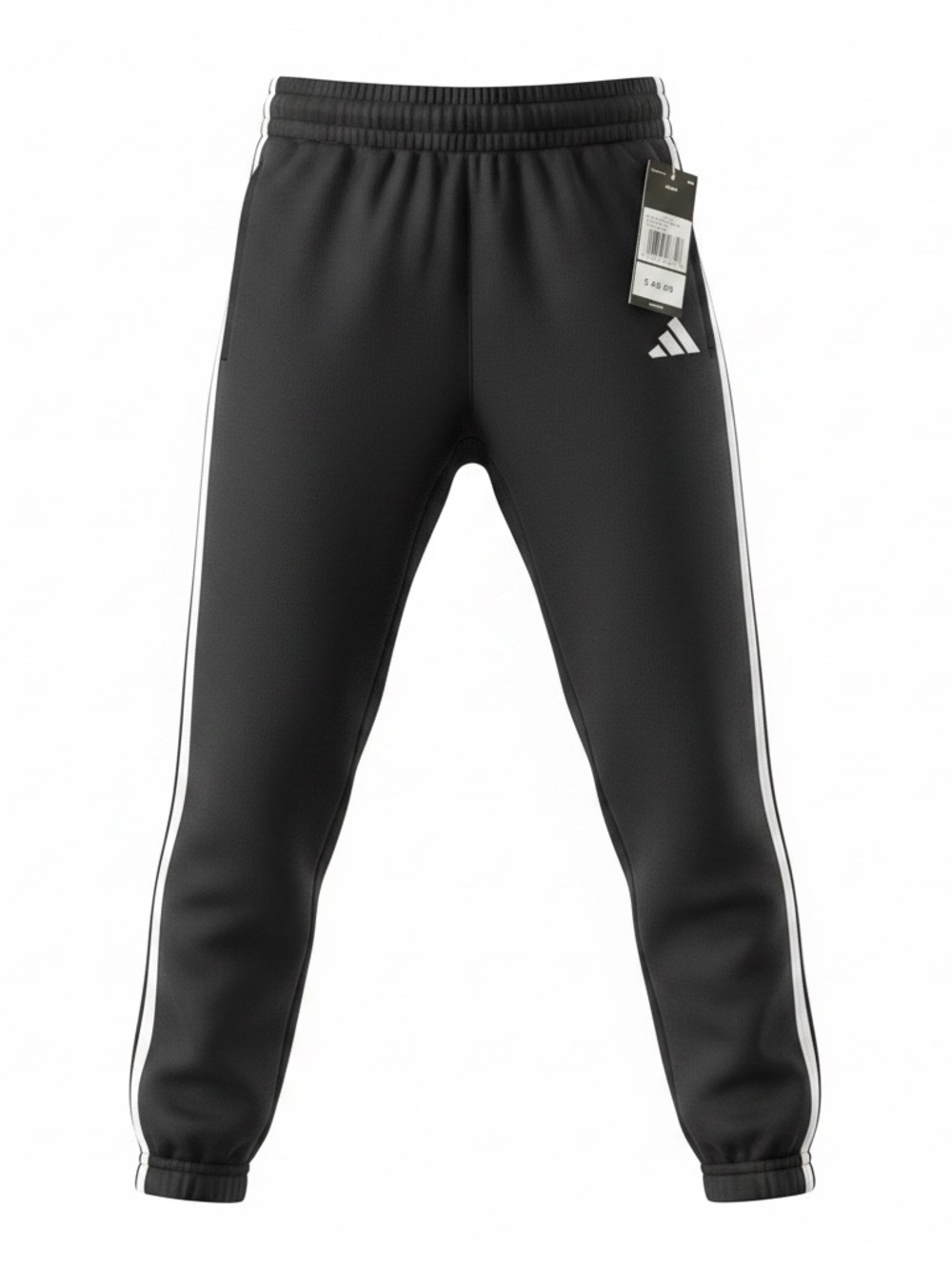 Boys Adidas Black Jogger Sweatpants with White Side Stripes Size S 8